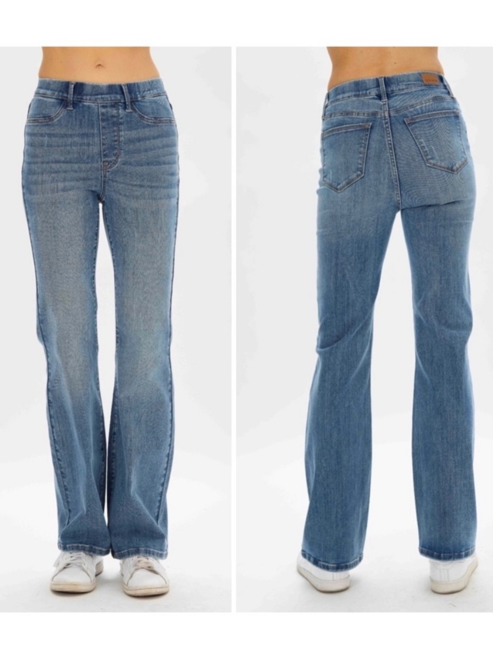 NWT Judy Blue Pull On Elastic Waist Slim Boot Cut Jeans High Waist size 26
